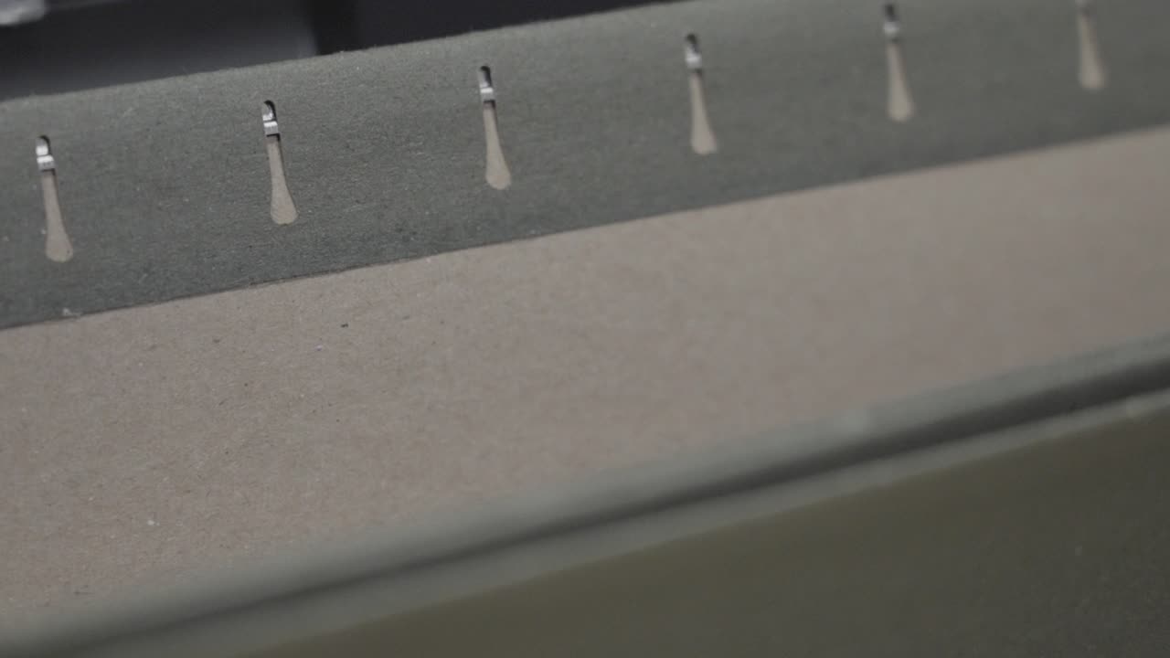 Extreme close up look at files and folders being searched