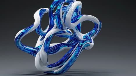Abstract 3D Render of Blue and White Organic Shapes