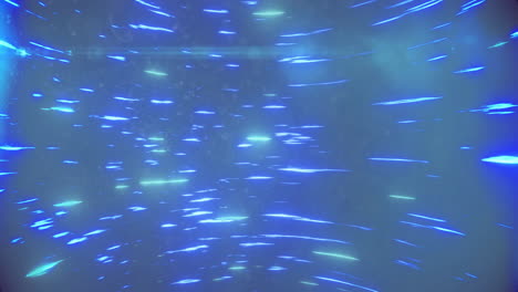 animation of blue neon shapes moving on gray background