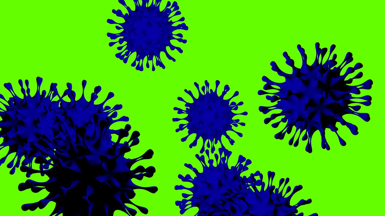 Coronavirus su sfondo verde