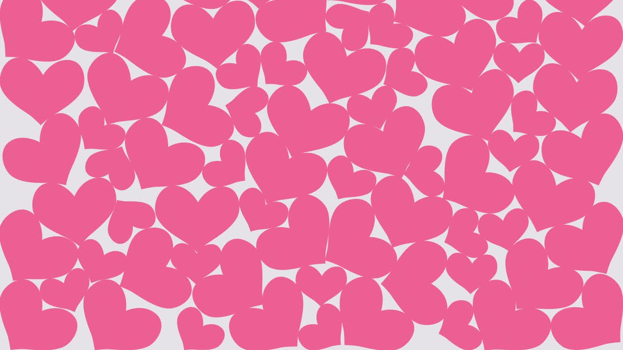 바탕에 분홍색의 심장을 점프하는 비에서