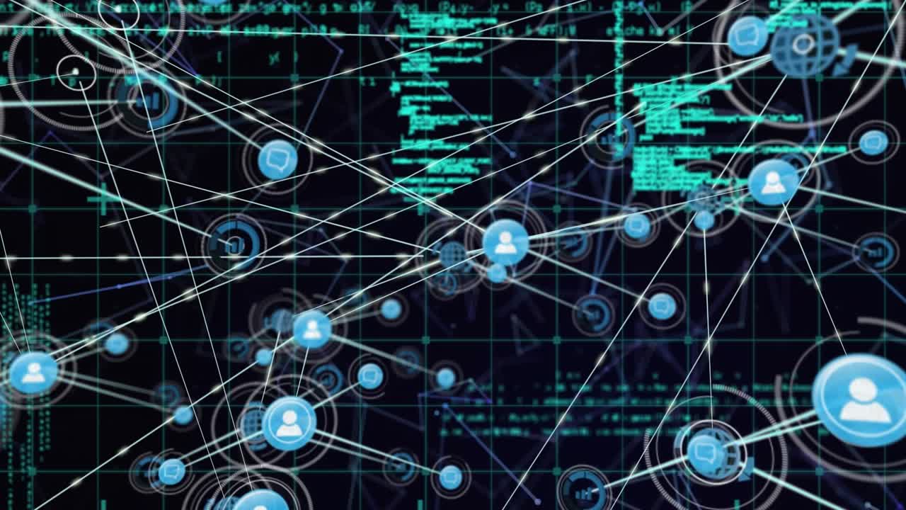 Animation of network of connections over data processing