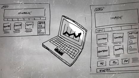 la animación digital de la presentación de una tendencia creciente