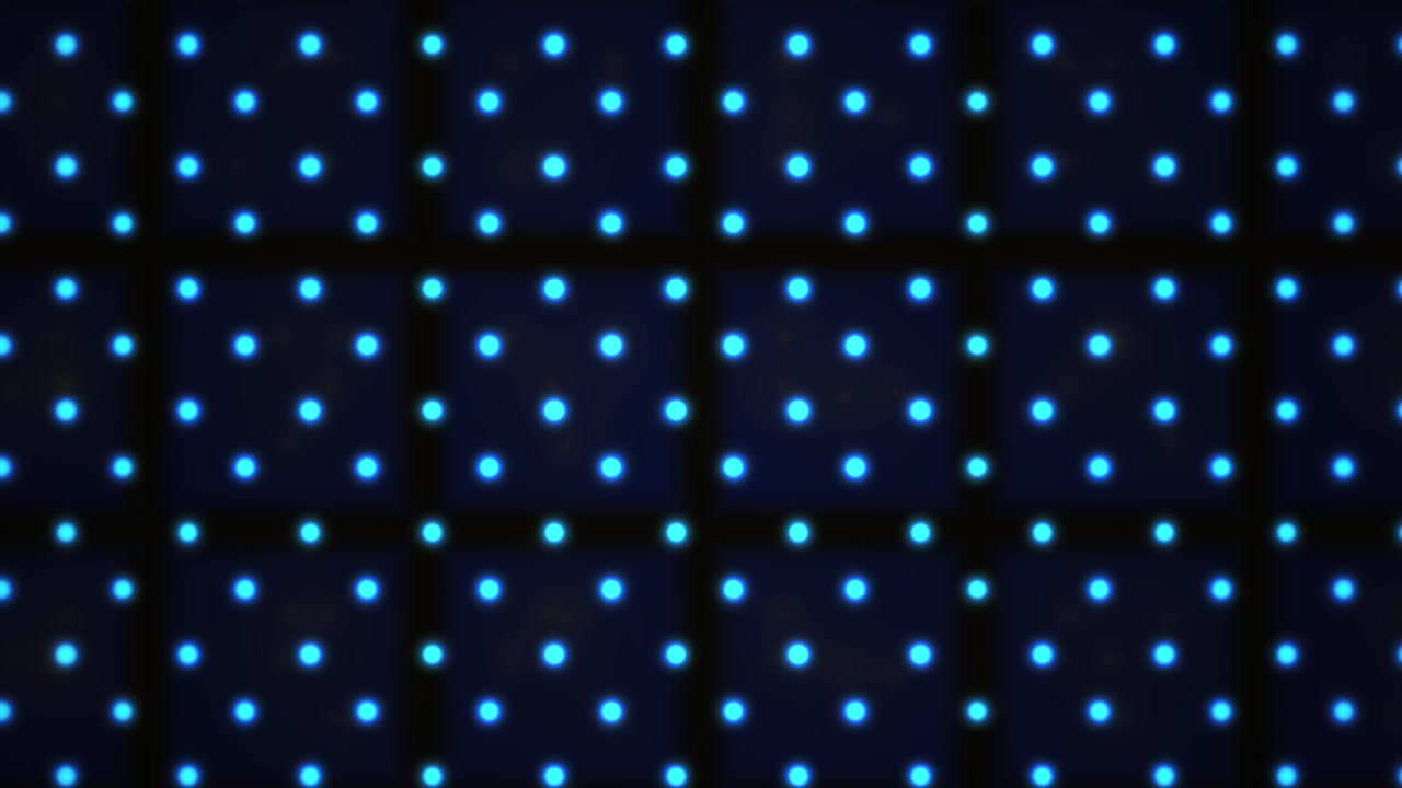 Sfondo Astratto con Motivo a Griglia di Punti Blu Luminosi in Loop Continuo