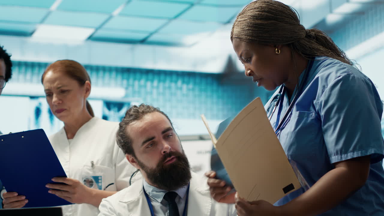 Medical professionals discussing patient care