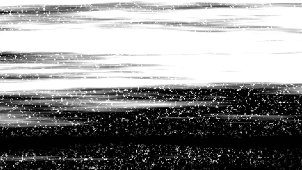 Rumore digitale astratto e scie luminose su sfondo nero