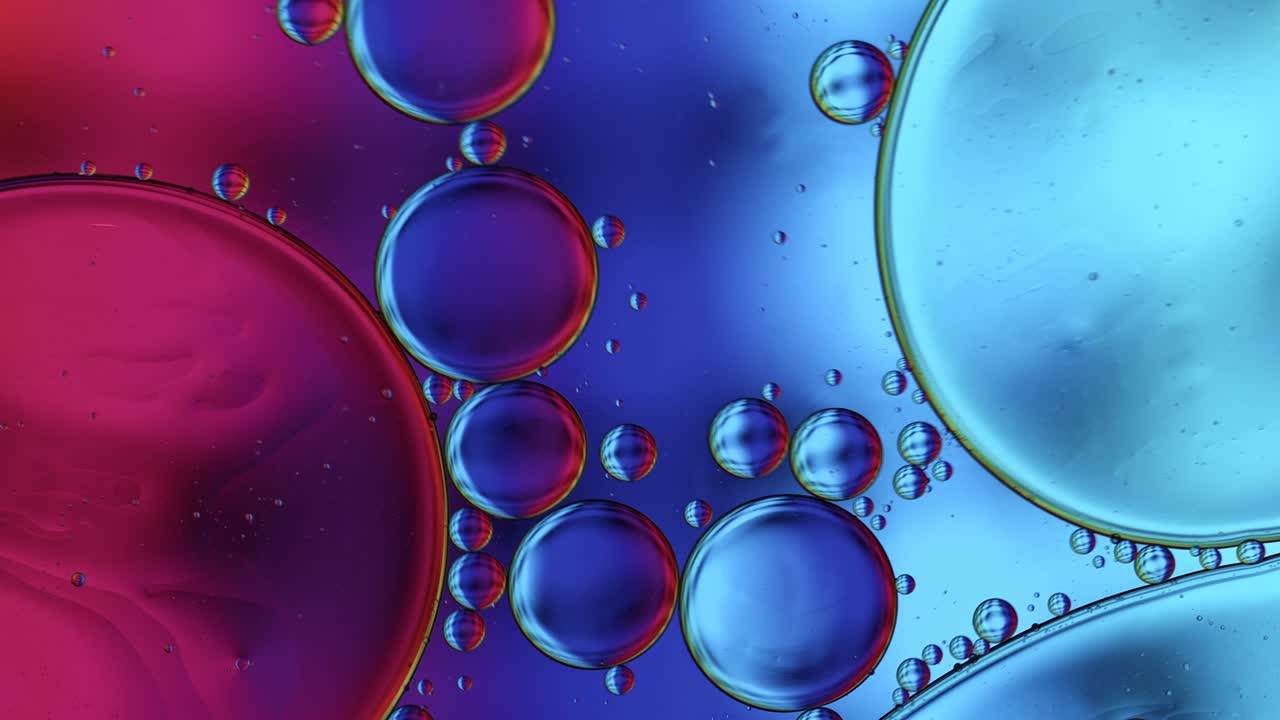 abstract colorido alimentos gotas de aceite burbujas y esferas que fluyen