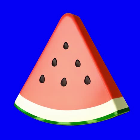 colorful watermelon slice illustration animation, transparent 4k video, green screen