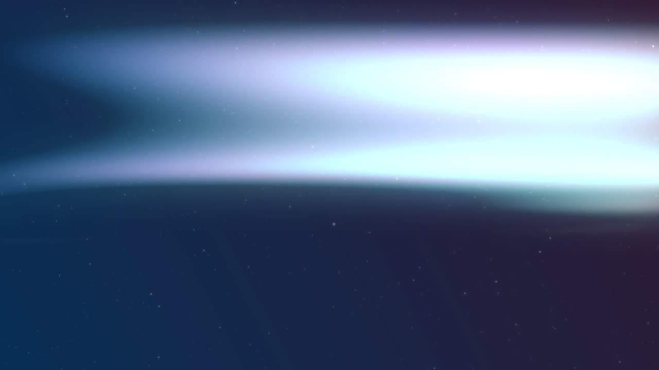 Animation of winter scenery with aurora borealis on blue background