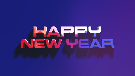 texto de feliz año nuevo moderno y colorido en un degradado azul intenso