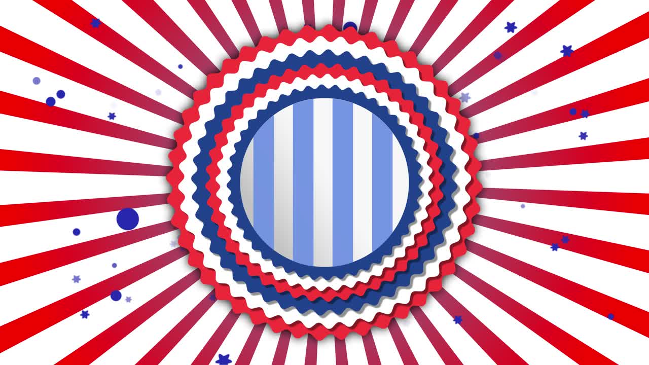 4k loop usa colors stars and circles abstract grunge motion design independence day background 4th