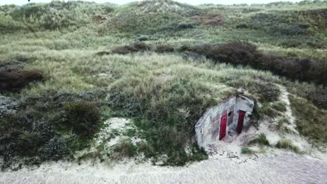 german world war 2 bunker hiding out in the dunes on the island of ameland in the netherlands