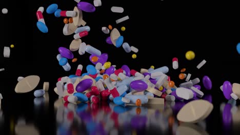 falling colorful pills