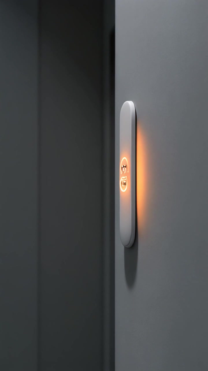 Vertical oval smart wall controller with dynamic multi color LED backlight displaying temperature numbers