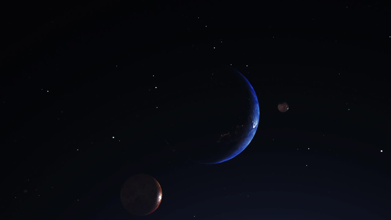 acercar a la tierra contra el fondo de otros planetas en spac