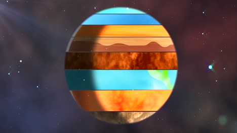 earth with various layers rotating in the sky