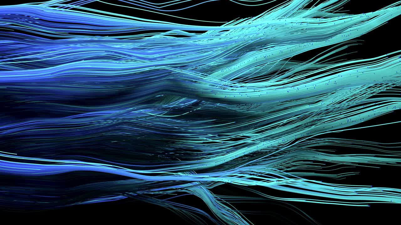 Blue Lines background waving to connecting. Wires that connect to communicate. Networks in motion. 4k animation