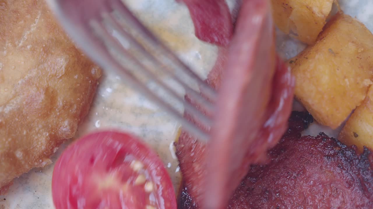 Turkish Breakfast with Sucuk and Potatoes