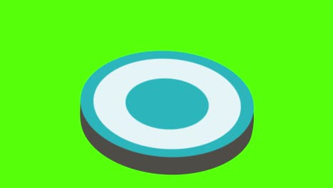 vector design of a circle button on a green screen background