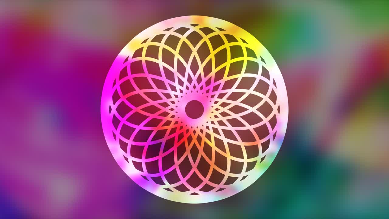 proyección de patrones de ilusión de arco iris geométrico brillante - animación de fondo de movimiento de bucle sin costuras de 4k