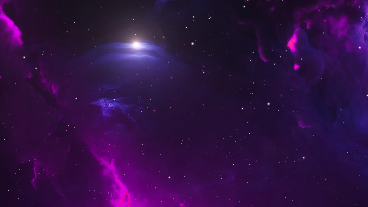 una estrella brillante brilla entre la nebulosa púrpura en el universo