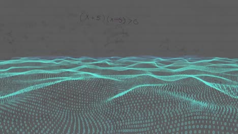 Animation-of-scientific-data-processing-with-green-mesh-in-background