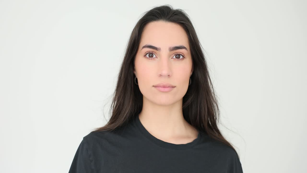 Portrait of a woman in a black t-shirt