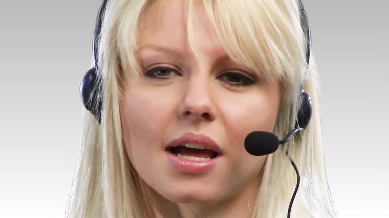 la mujer en los auriculares es positiva.