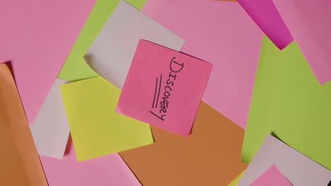 Business-Concept-Of-Revolving-Sticky-Notes-With-Discovery-Written-On-Top-Note