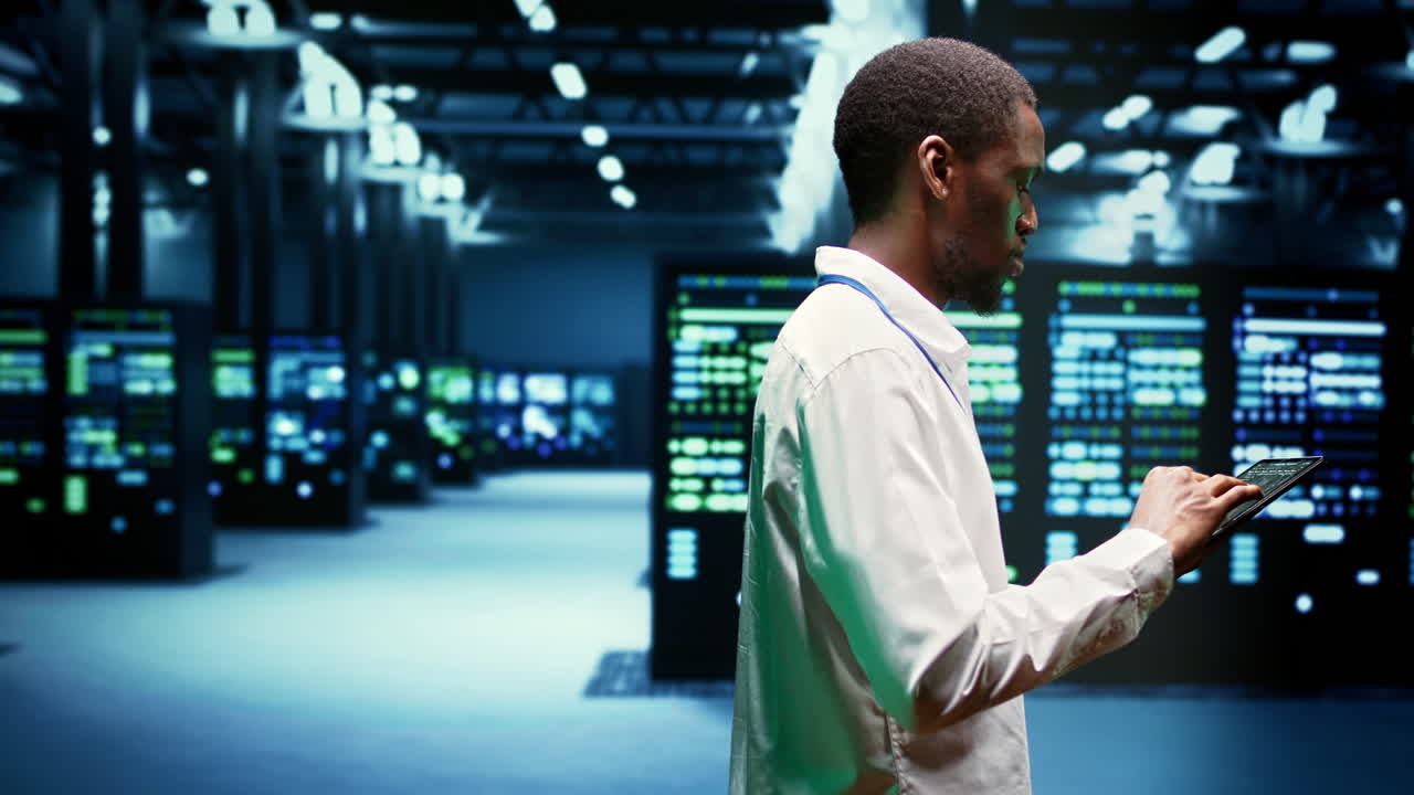 Admin investigating server clusters