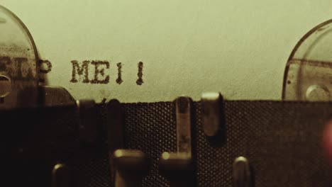 typing help me phrase on paper with analog typewriter