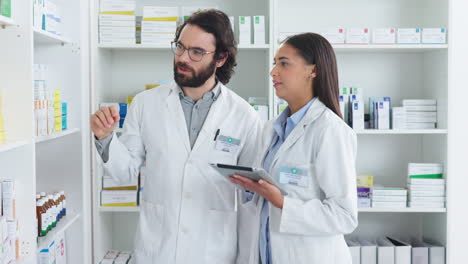pharmacists working together stocktaking