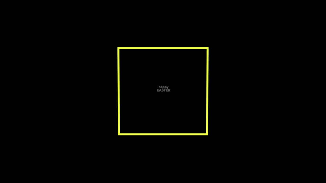 Celebrate Easter with a cheerful yellow square and Happy Easter in white!