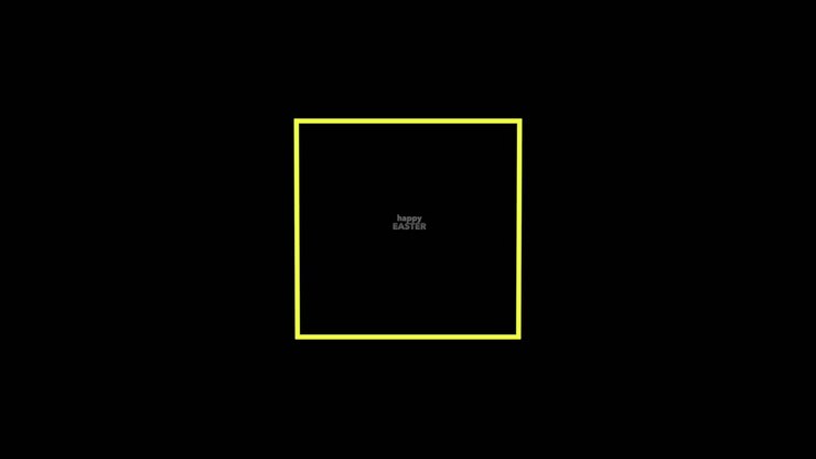 Celebrate Easter with a cheerful yellow square and Happy Easter in white!