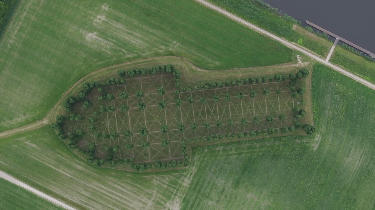 la famosa catedral verde en flevoland vista aérea
