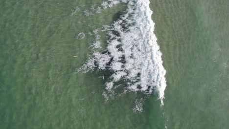 olas espumosas salpicando en la isla bribie frente a la costa de queensland en australia