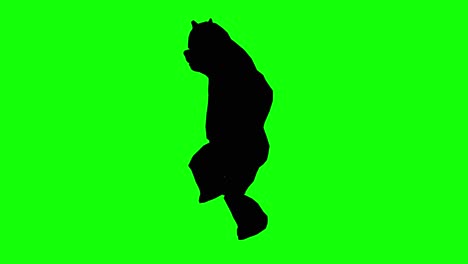 silueta de una bestia monstruosa criatura de fantasía caminando en pantalla verde, vista lateral