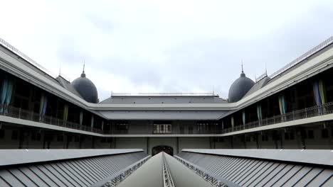 perfect symmetry of bolhao market roof in porto