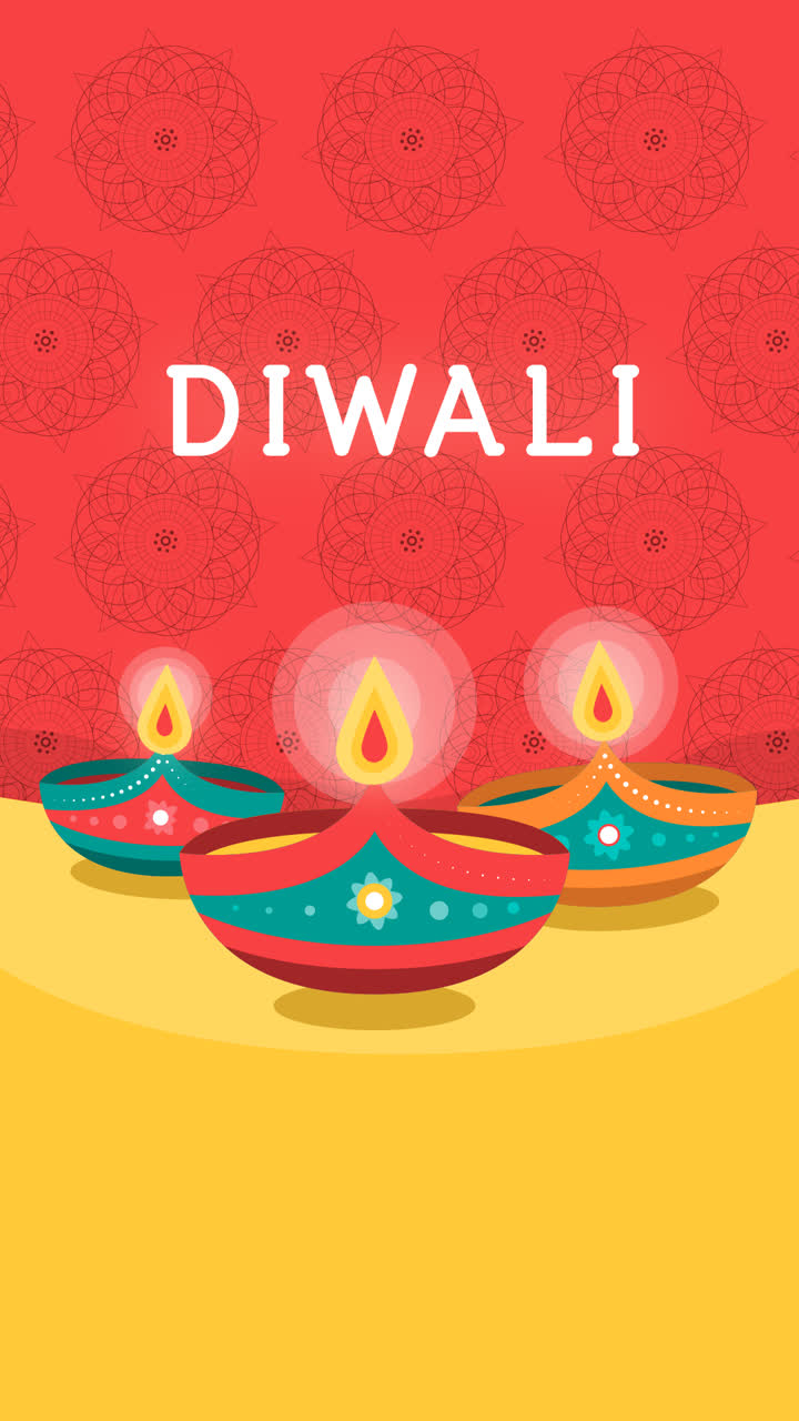 una animación de un hermoso fondo de diwali con diseño plano