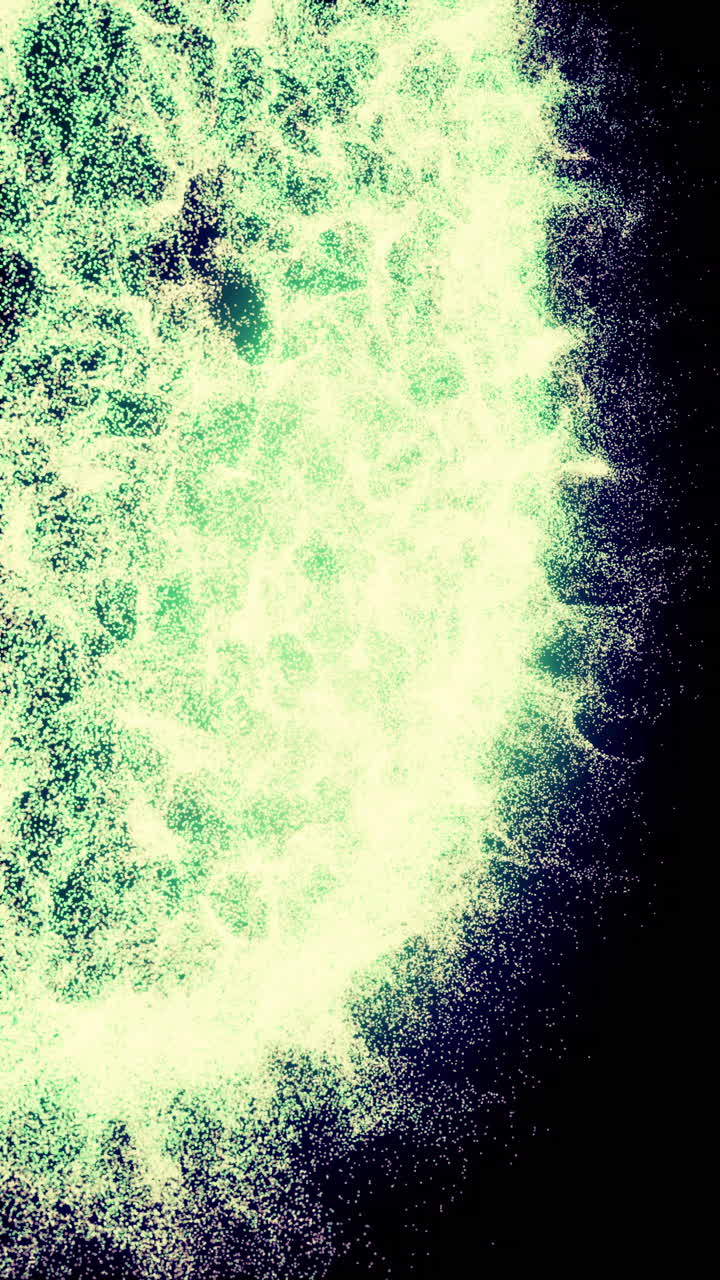 explosión de partículas verdes abstractas