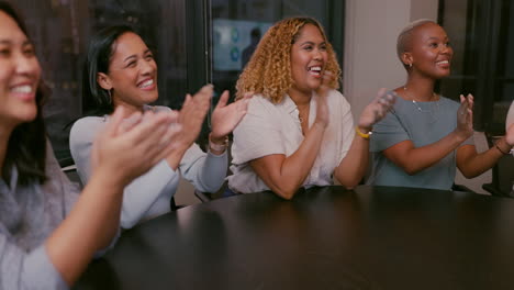 clapping, applause and black people in meeting