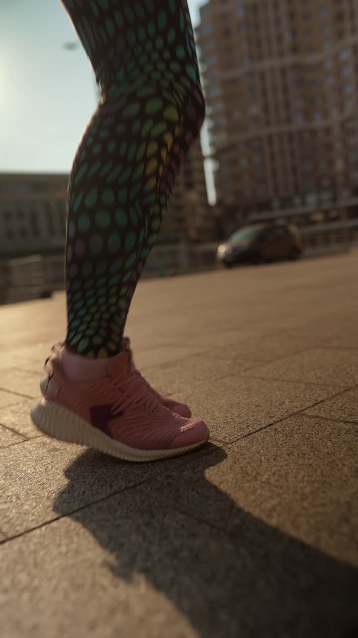 도시에서 달리는 여자