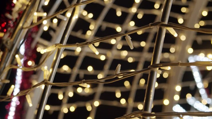 Christmas Lights At Night on a Large Decoration