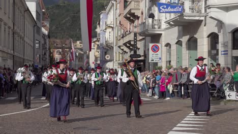 brass band marling at the annual grape festival, meran - merano, south tyrol, italy (part 1 of 2)