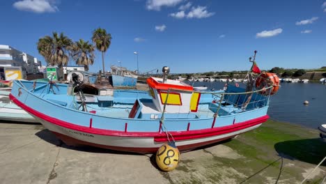 freshly painted and ready to go fishing on the next high tide algarve portugal