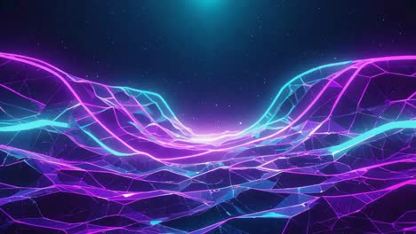 abstract digital landscape with neon glow