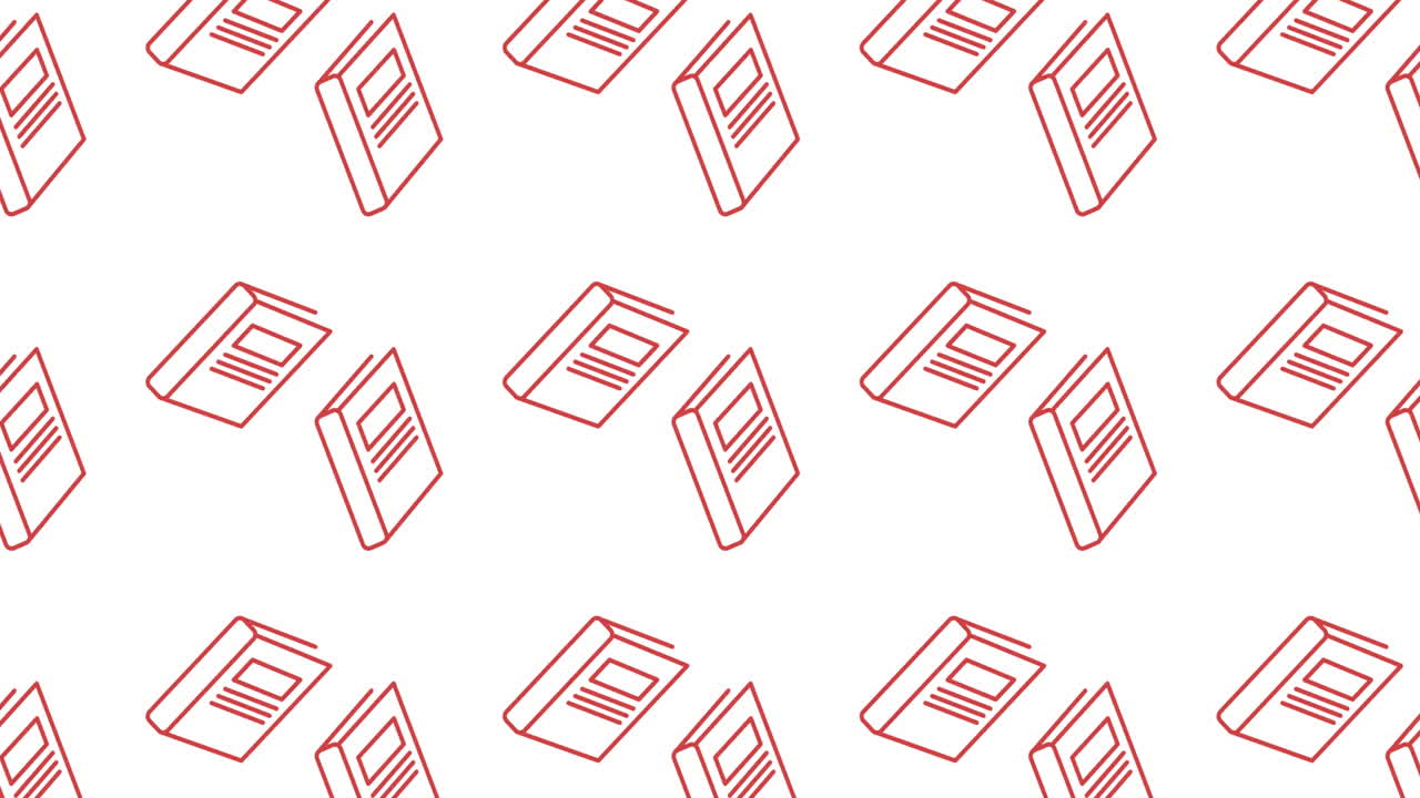 Animation of school items icons moving on white background