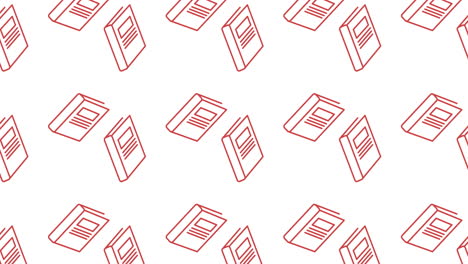 animation of school items icons moving on white background