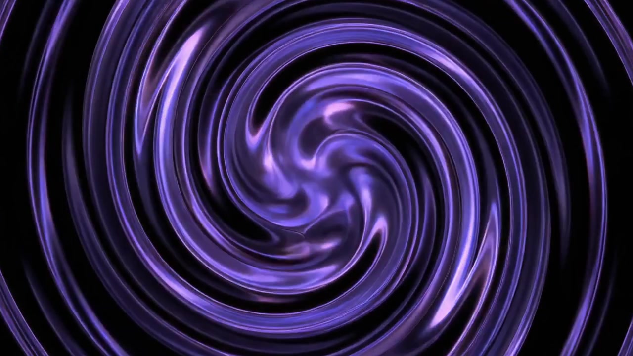 Animazione astratta di vortice viola turbinante su sfondo nero