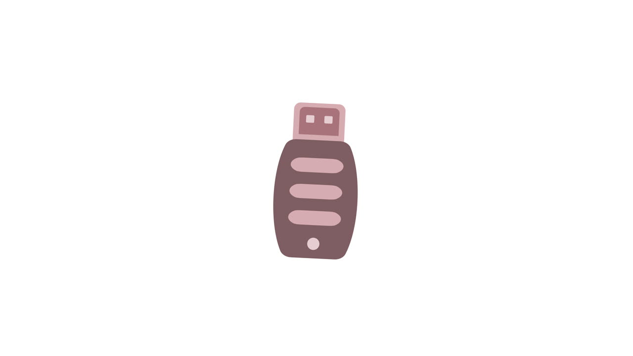 Animovaná ikona USB flash disku – sestavení a rozložení